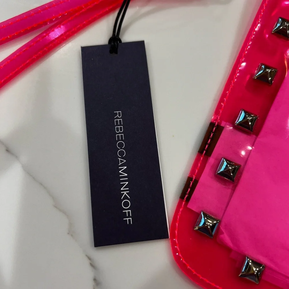Rebecca Minkoff Clear Pink Studded Clutch - Picture 4 of 10